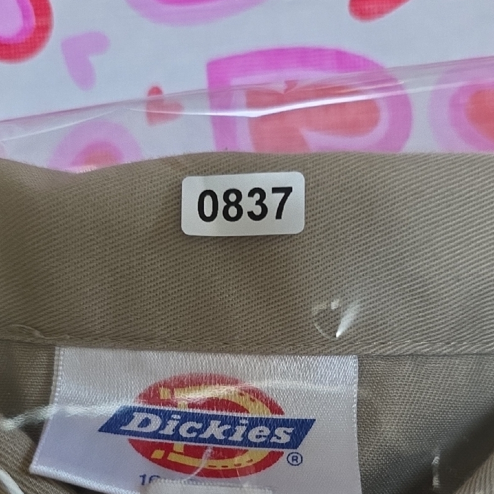 Dickies Khaki Work Shirt Men’s 16-16.5x33 USA Made Distressed Utility - Picture 12 of 12